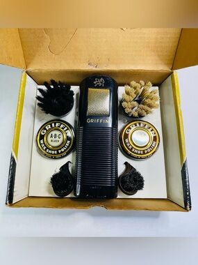 VTG Griffin Cordless Electric Shinemaster Shoe Polisher Complete Set *WORKS*